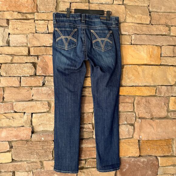 Kut from the Kloth Stevie Straight Leg Mid Rise Dark Wash Women's Denim Jeans 8 - Picture 4 of 15